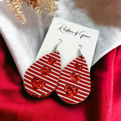 Love in Every Swing: Vibrant Red Heart Dangle Earrings! - Rhythms of Grace Creative
