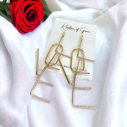 Love is in the Air: Sparkling Gold LOVE Earrings for Every Sweetheart! - Rhythms of Grace Creative