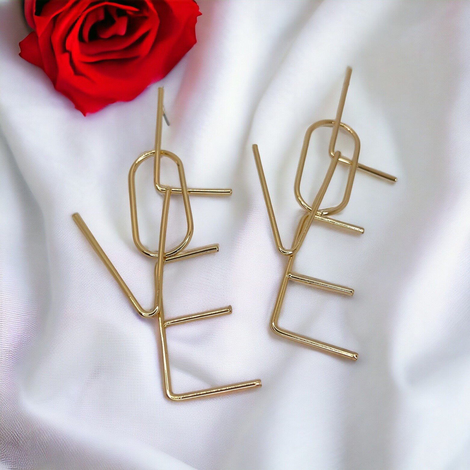 Love is in the Air: Sparkling Gold LOVE Earrings for Every Sweetheart! - Rhythms of Grace Creative