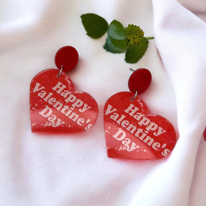 Heartfelt Hues: Happy Valentine's Day Red Heart Earrings! - Rhythms of Grace Creative
