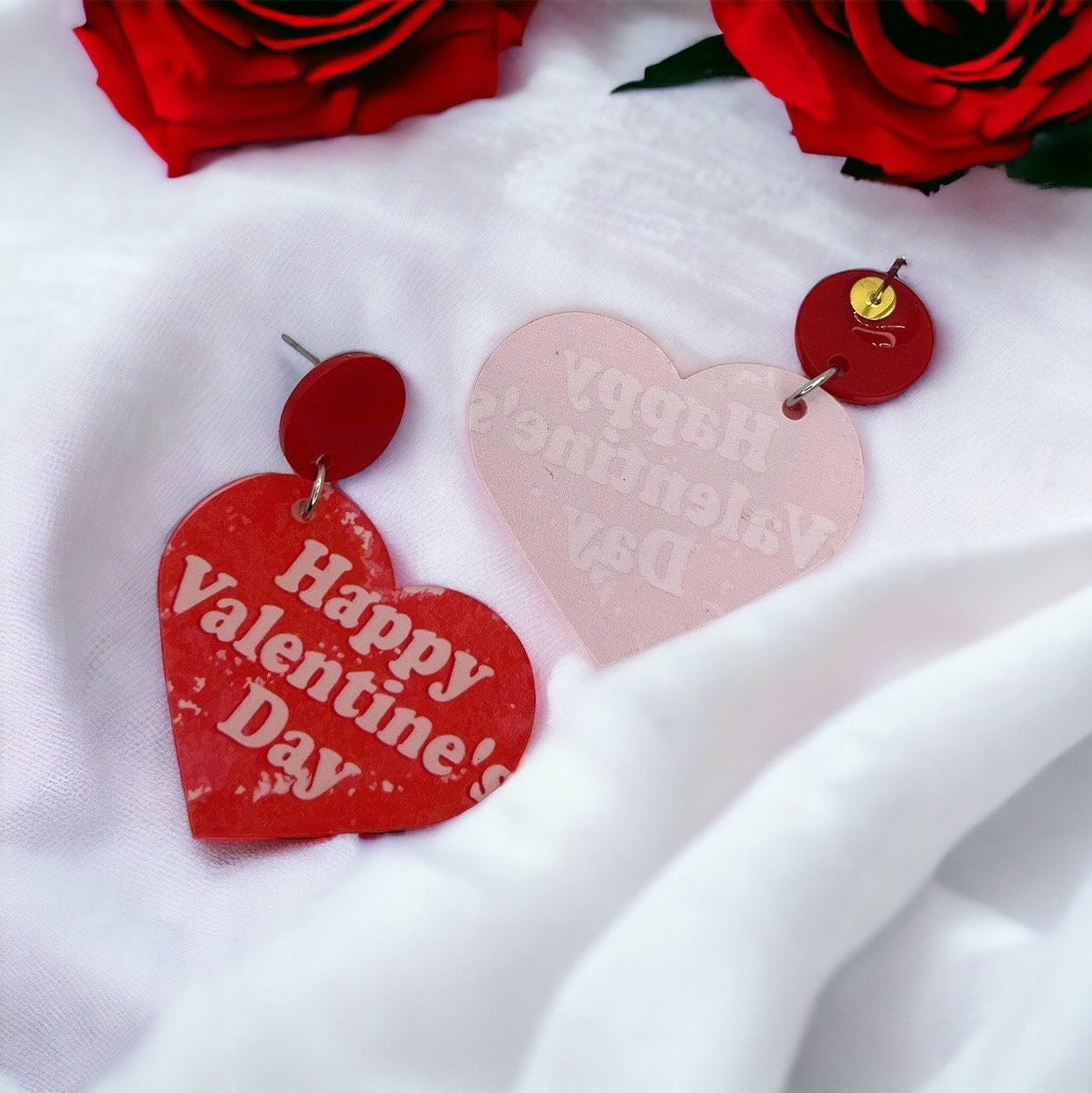Heartfelt Hues: Happy Valentine's Day Red Heart Earrings! - Rhythms of Grace Creative