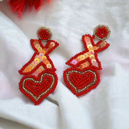 Lovey-Dovey Beaded Heart Earrings: XOXO Your Way to Valentine's Day Style! - Rhythms of Grace Creative