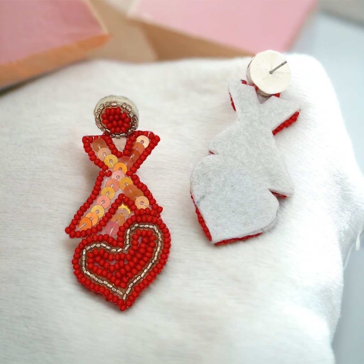 Lovey-Dovey Beaded Heart Earrings: XOXO Your Way to Valentine's Day Style! - Rhythms of Grace Creative