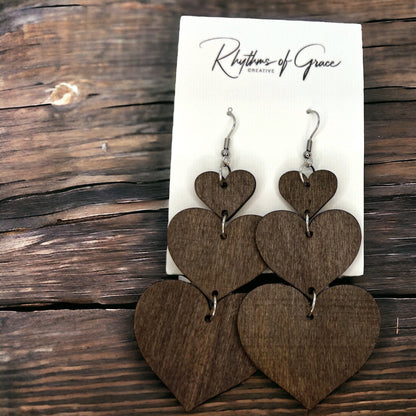 Wooden Valentine Wooden Earrings - Perfect for Every Love Story - Rhythms of Grace Creative