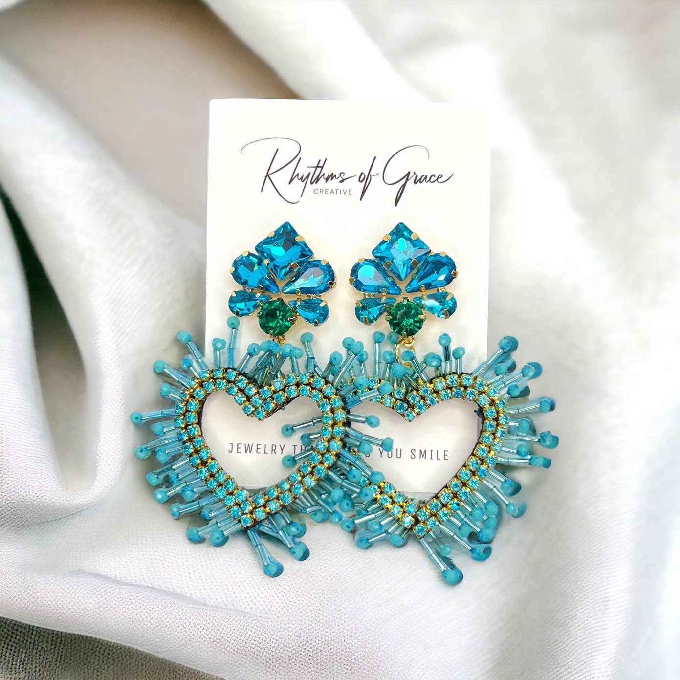 Heartfelt Blues: Stunning Beaded Earrings for Love & Style! - Rhythms of Grace Creative