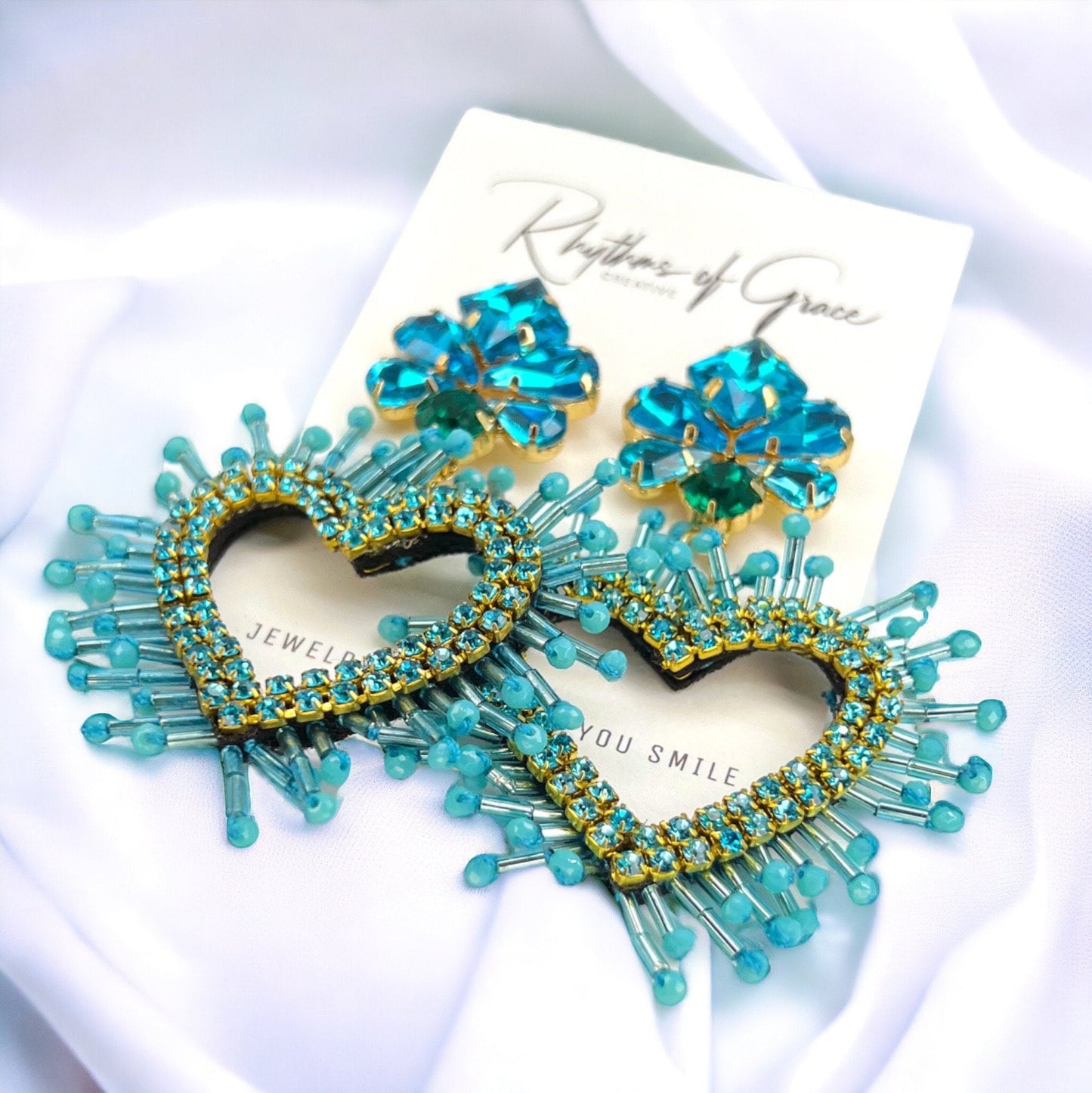 Heartfelt Blues: Stunning Beaded Earrings for Love & Style! - Rhythms of Grace Creative