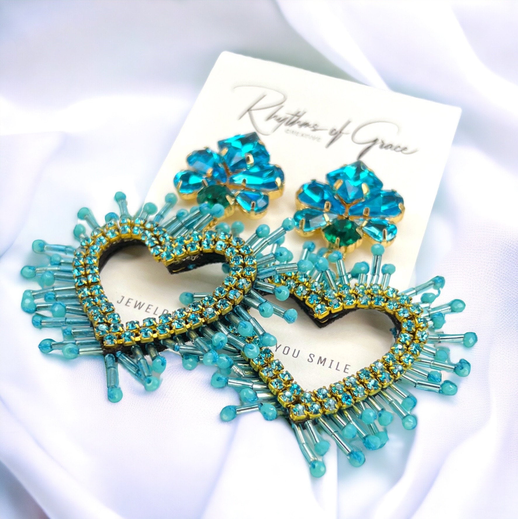 Heartfelt Blues: Stunning Beaded Earrings for Love & Style! - Rhythms of Grace Creative