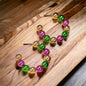Mardi Gras Hoops - Mardi Gras Beads, New Orleans, Purple Green Gold, Mardi Gras Jewelry, Parade Outfit, Mardi Gras Earrings, Glitter Hoops - Rhythms of Grace Creative