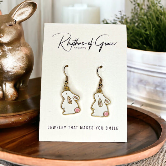 Hoppy Easter Bliss: Delicate Bunny Dangle Earrings for a Whimsical Spring! - Rhythms of Grace Creative