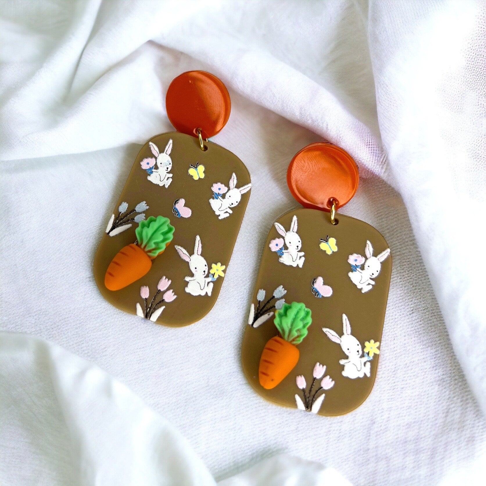 Easter Joy in Every Drop: Adorable Bunny & Carrot Earrings! - Rhythms of Grace Creative