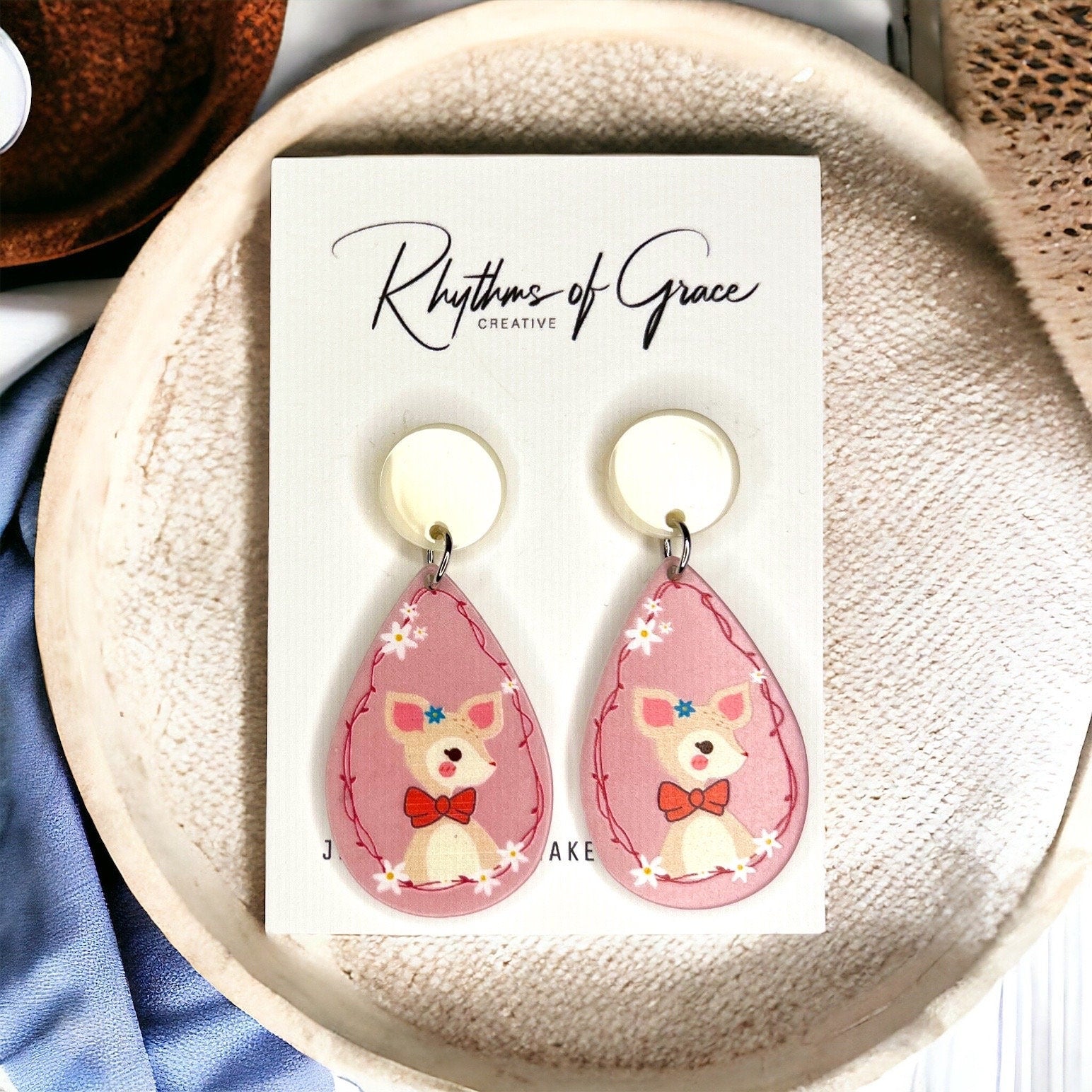 Pink Deer Dangle Earrings – Springtime Magic Awaits! - Rhythms of Grace Creative
