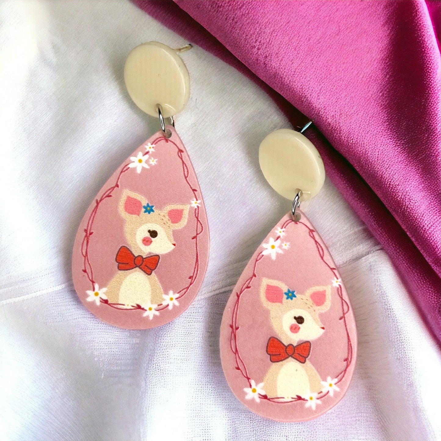 Pink Deer Dangle Earrings – Springtime Magic Awaits! - Rhythms of Grace Creative