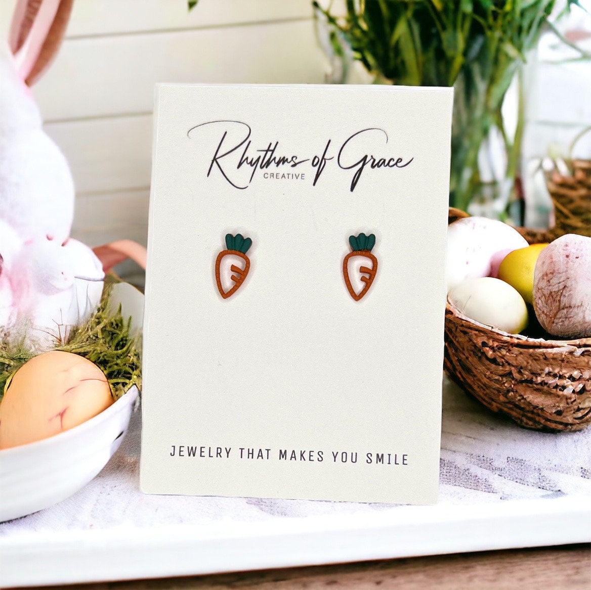 Jump into Spring: Adorable Carrot Easter Studs for Your Festive Flair! - Rhythms of Grace Creative