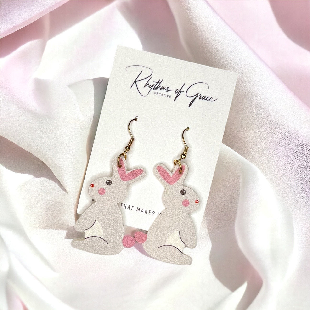 Hoppy Easter Vibes: Adorable Pink Bunny Dangle Earrings! - Rhythms of Grace Creative