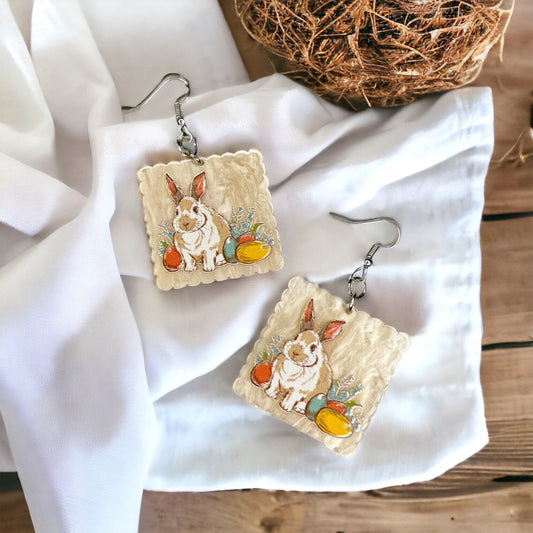 Hoppy Easter Vibes: Adorable Neutral Bunny Earrings for a Chic Spring Look! - Rhythms of Grace Creative