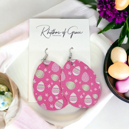 Hop Into Style: Adorable Pink Easter Egg Dangle Earrings! - Rhythms of Grace Creative