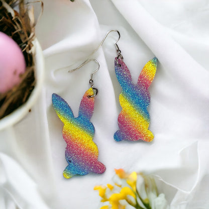 Hoppy Easter Styles: Sparkling Glitter Bunny Earrings! - Rhythms of Grace Creative
