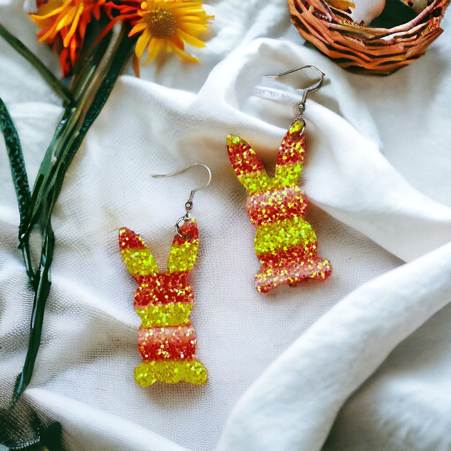 Hoppy Easter Styles: Sparkling Glitter Bunny Earrings! - Rhythms of Grace Creative