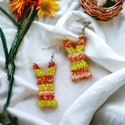 Hoppy Easter Styles: Sparkling Glitter Bunny Earrings! - Rhythms of Grace Creative