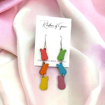 Spring Vibes Only: Colorful Peeps Dangle Earrings for a Hoppy Easter! - Rhythms of Grace Creative
