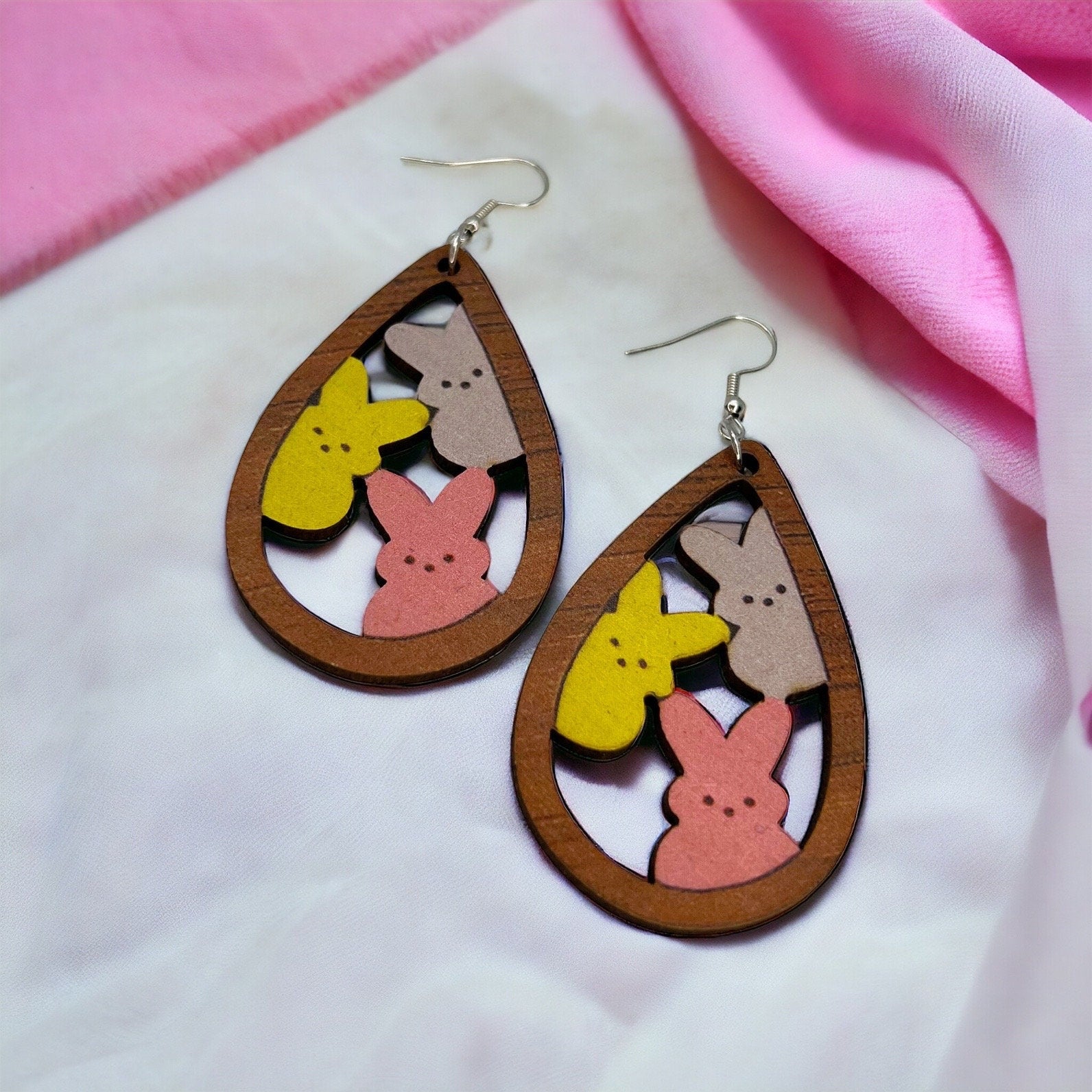 Easter Bliss: Adorable Wooden Bunny Drop Earrings for Springtime Style! - Rhythms of Grace Creative