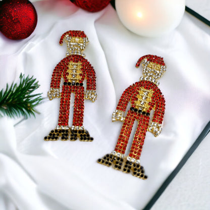 Sparkle and Shine with Santa! Oversized Rhinestone Santa Stud Drop Earrings! 🎅 - Rhythms of Grace Creative