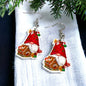 Christmas Gnome Earrings - Christmas Earrings, Garden Gnome, Christmas Gnomes, Christmas Jewelry, Handmade Earrings, Holiday Gnome, Elf - Rhythms of Grace Creative