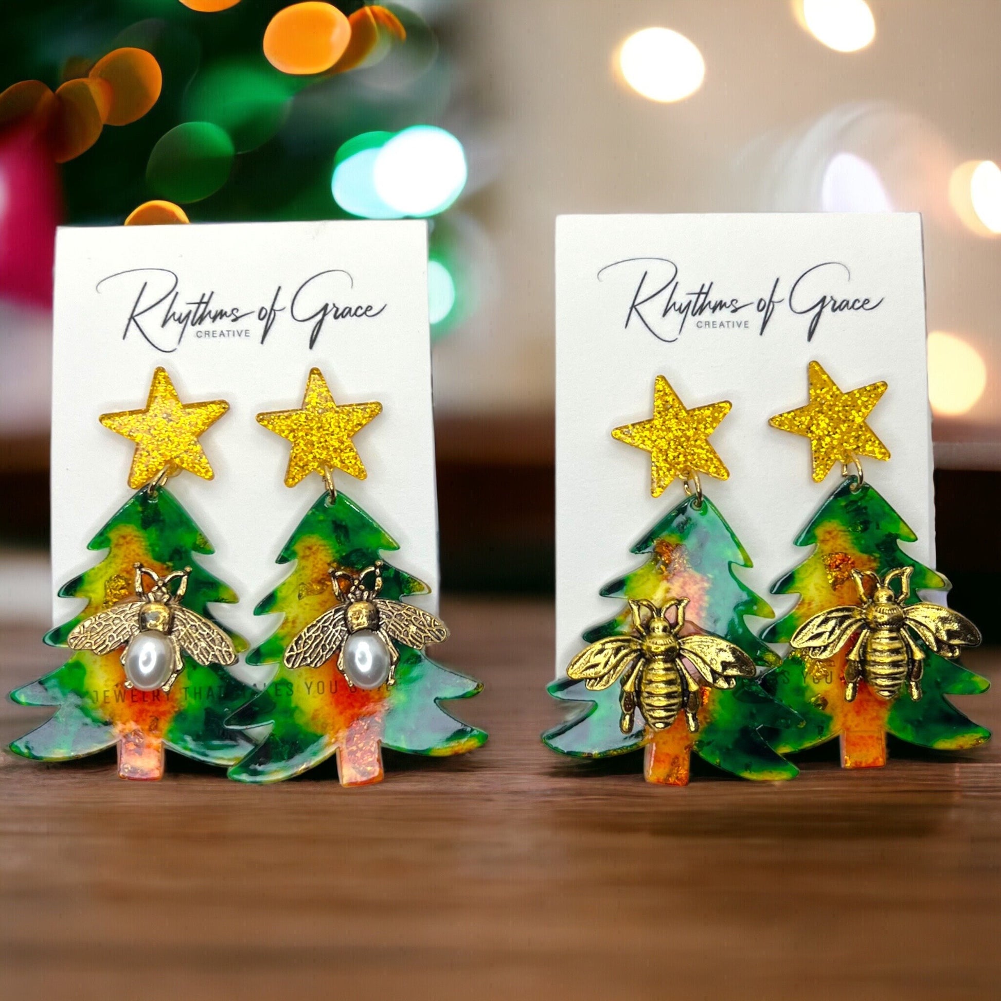 Buzz into Holiday Glamour with Our Christmas Tree Earrings! 🎄 - Rhythms of Grace Creative