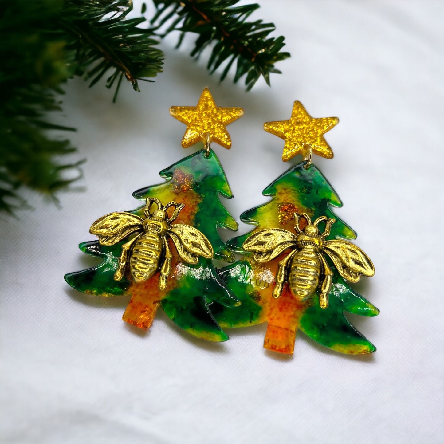 Buzz into Holiday Glamour with Our Christmas Tree Earrings! 🎄 - Rhythms of Grace Creative