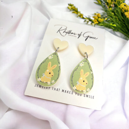 Hop into Spring Style: Adorable Bunny Earrings for Easter Fun! - Rhythms of Grace Creative