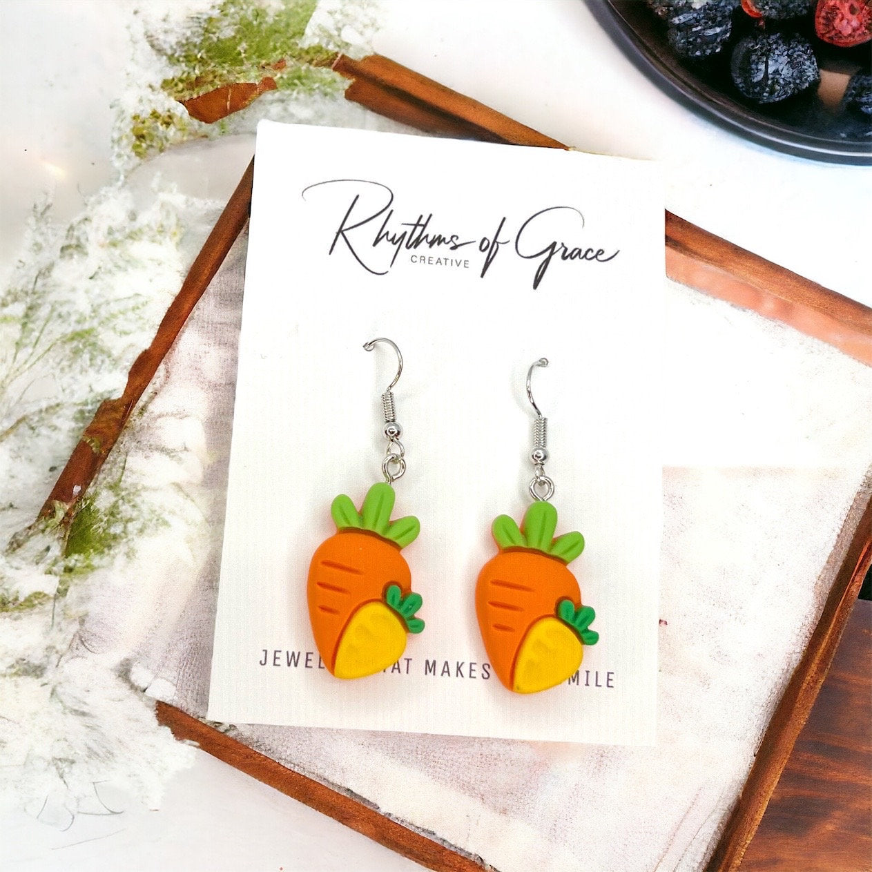 Carrot Dangle Earrings  - Hop Into Spring with Style! - Rhythms of Grace Creative