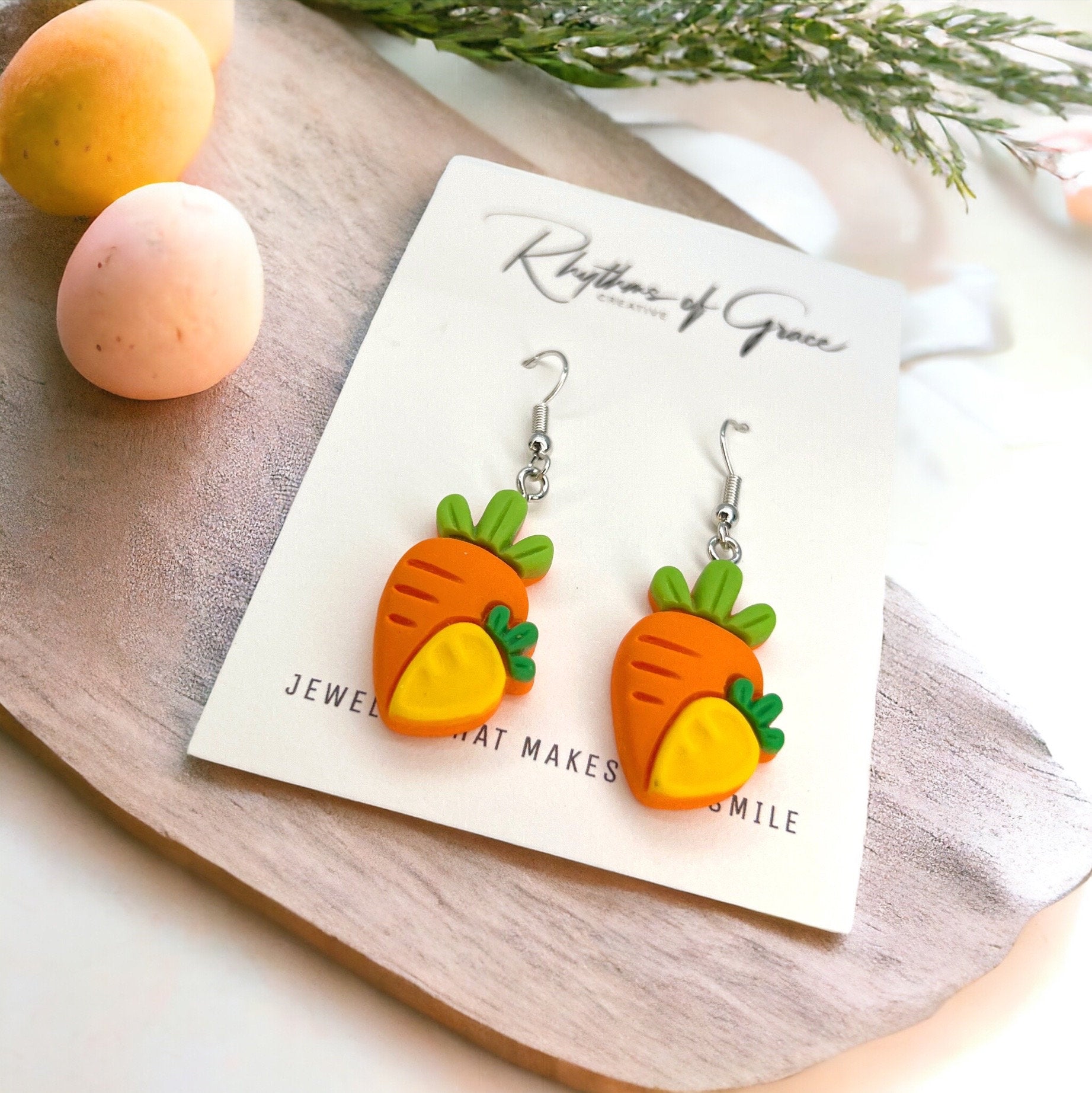 Carrot Dangle Earrings  - Hop Into Spring with Style! - Rhythms of Grace Creative
