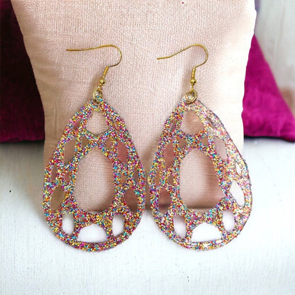 Enchanting Pink Glitter Earrings - Perfect Everyday Sparkle - Rhythms of Grace Creative