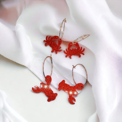 Cajun Charm: Delightful Crawfish & Crab Hoop Earrings for a Splash of Fun! - Rhythms of Grace Creative