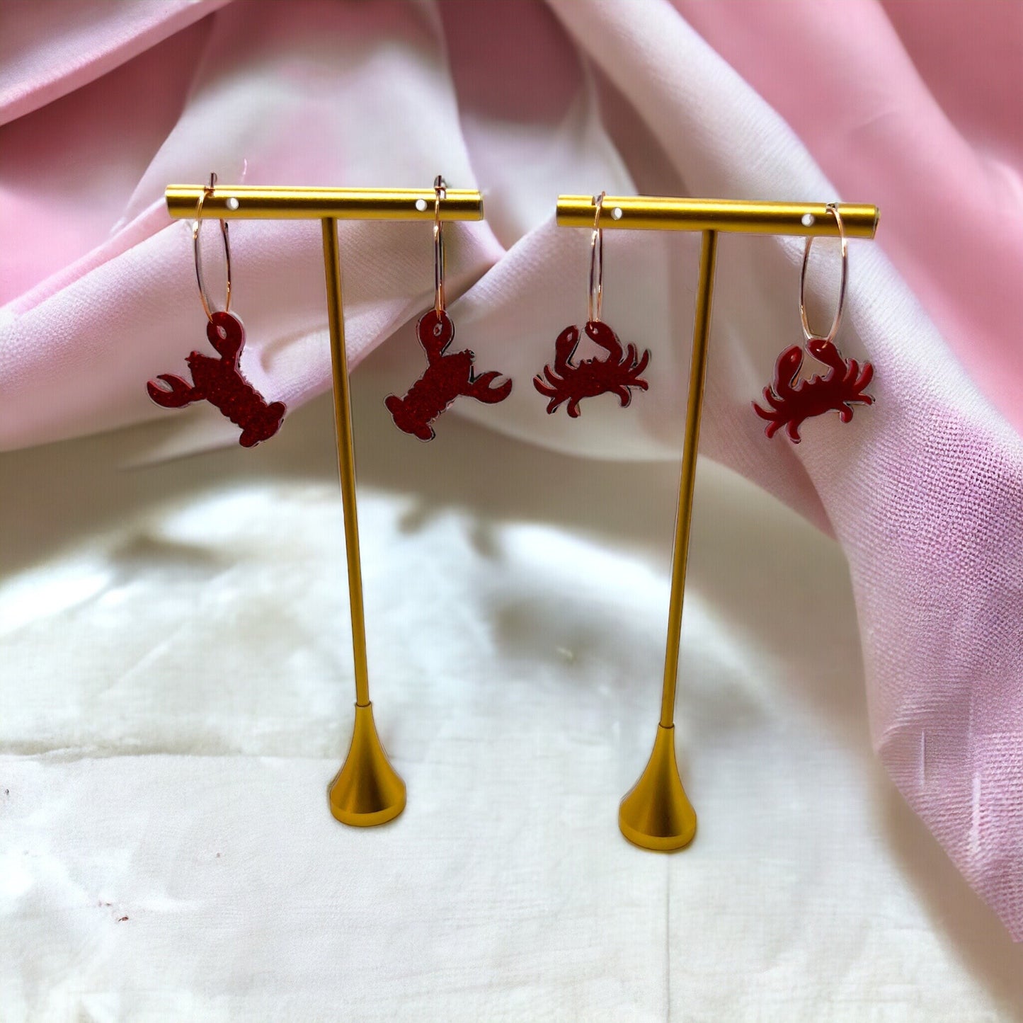Cajun Charm: Delightful Crawfish & Crab Hoop Earrings for a Splash of Fun! - Rhythms of Grace Creative