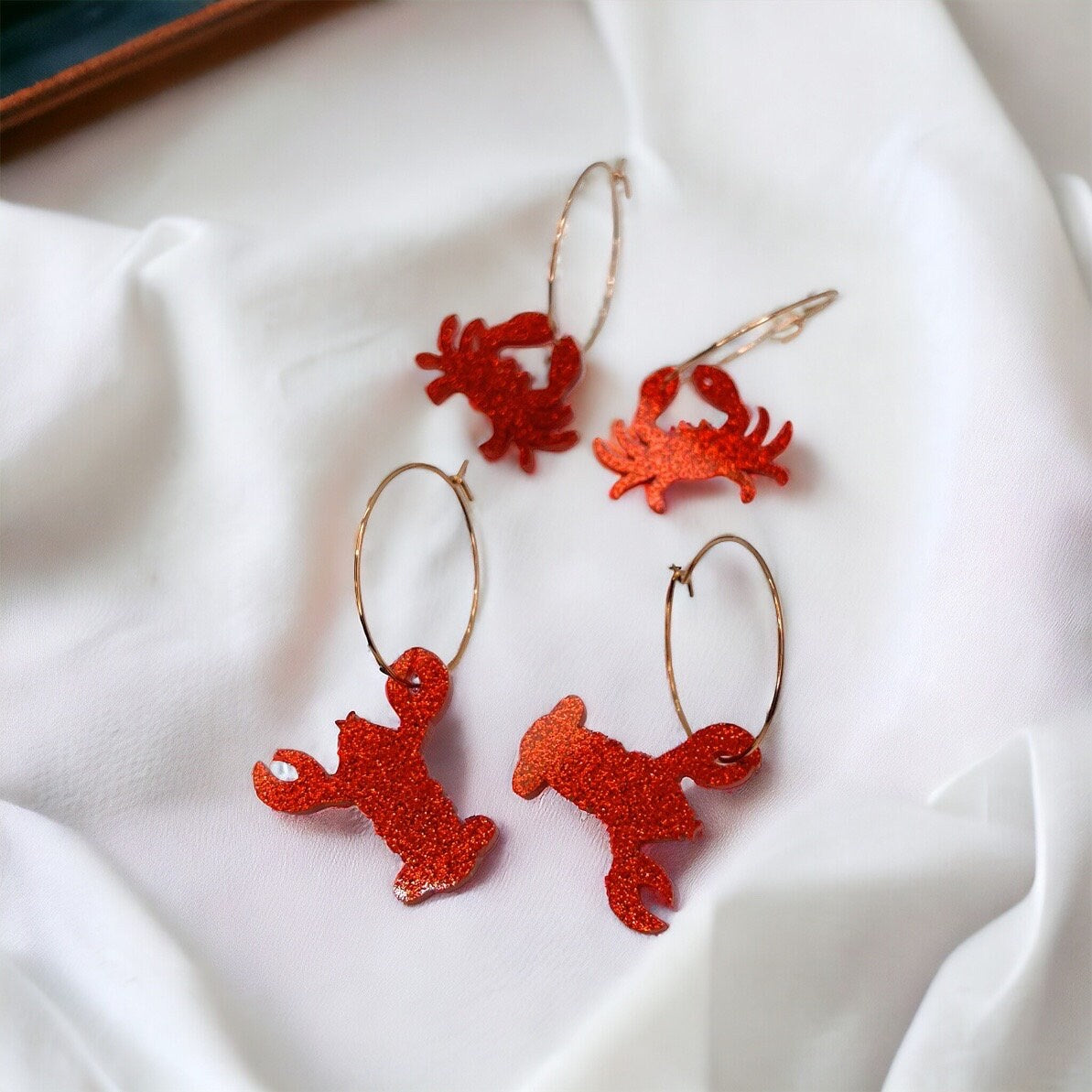 Cajun Charm: Delightful Crawfish & Crab Hoop Earrings for a Splash of Fun! - Rhythms of Grace Creative