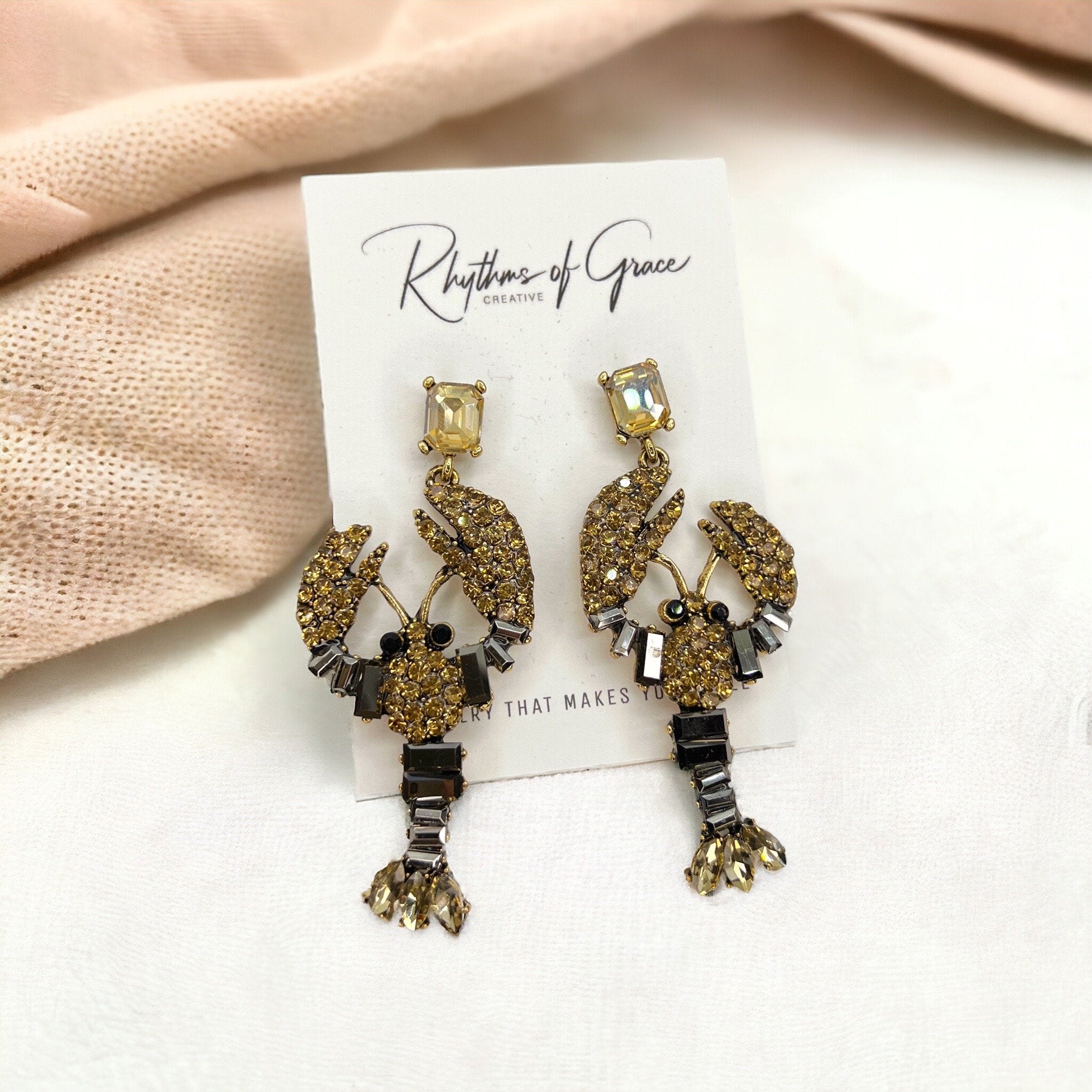 Dazzling Rhinestone Crawfish Earrings – Your New Mardi Gras Must-Have! - Rhythms of Grace Creative