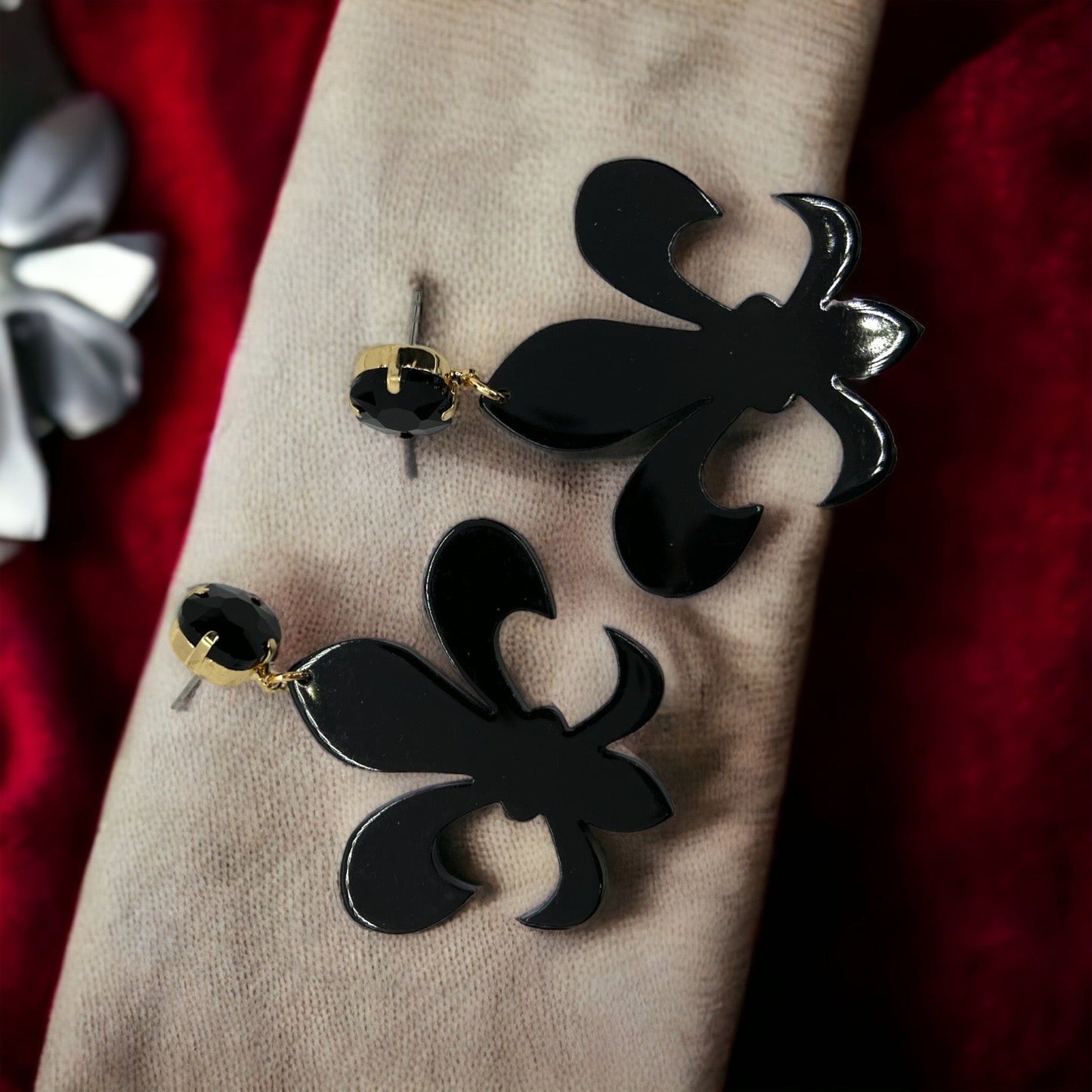 Fleur-tastic Oversized Earrings: Rock Your Louisiana Spirit in Style! - Rhythms of Grace Creative