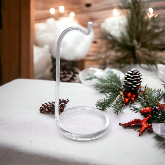 Clear Acrylic Ornament Stand, Ornament Hanger, 6” Display Stand, Ornament Display, Acrylic Stand - Rhythms of Grace Creative