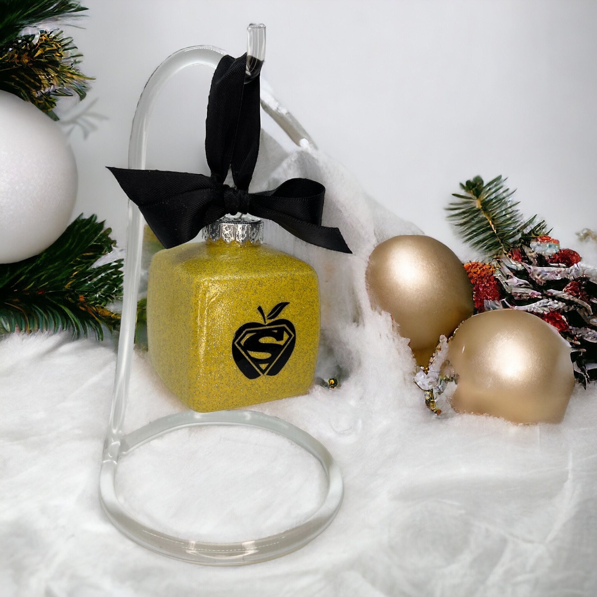 Clear Acrylic Ornament Stand, Ornament Hanger, 6” Display Stand, Ornament Display, Acrylic Stand - Rhythms of Grace Creative