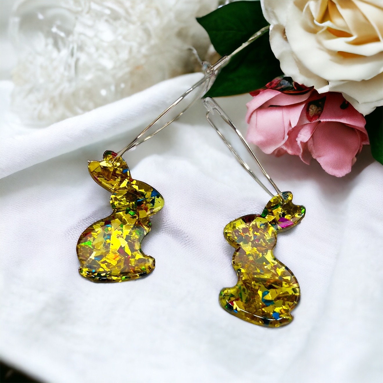 Sparkle & Hop: Glittery Easter Bunny Hoop Earrings! - Rhythms of Grace Creative