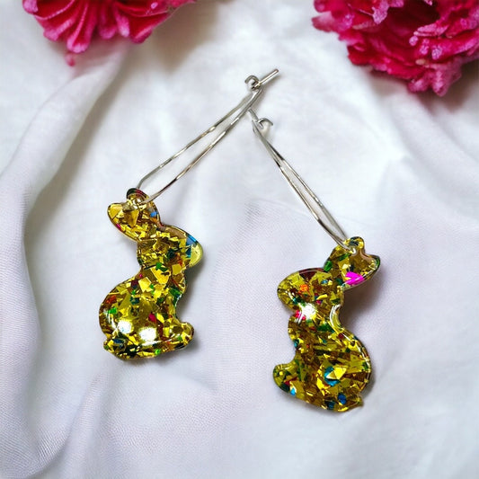 Sparkle & Hop: Glittery Easter Bunny Hoop Earrings! - Rhythms of Grace Creative