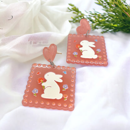 Hop into Style: Adorable Pale Pink Bunny Earrings for Easter Cheer! - Rhythms of Grace Creative