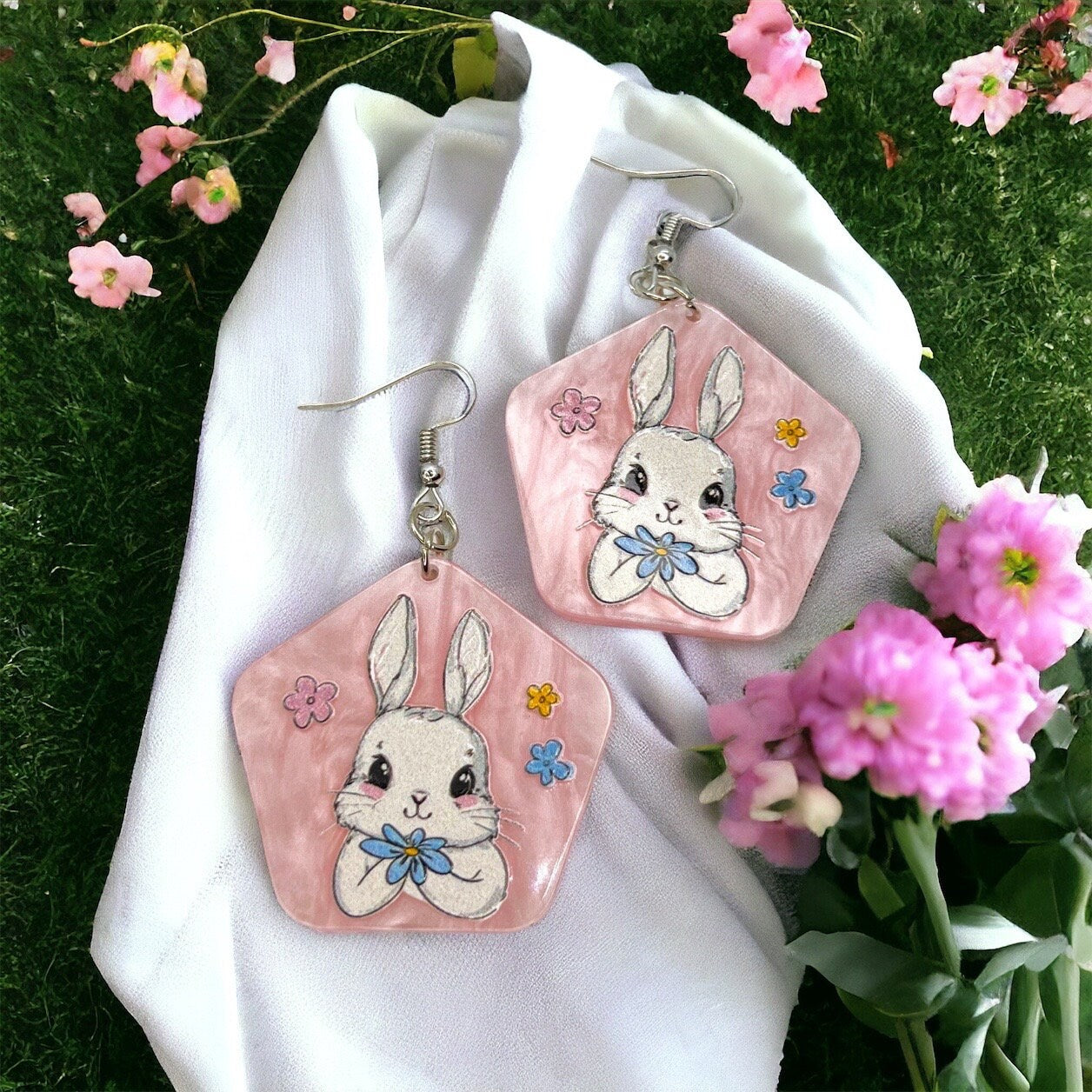 Hop into Style with Our Adorable Pink Bunny Earrings! - Rhythms of Grace Creative