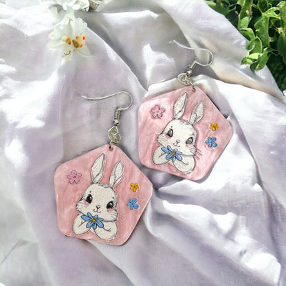 Hop into Style with Our Adorable Pink Bunny Earrings! - Rhythms of Grace Creative