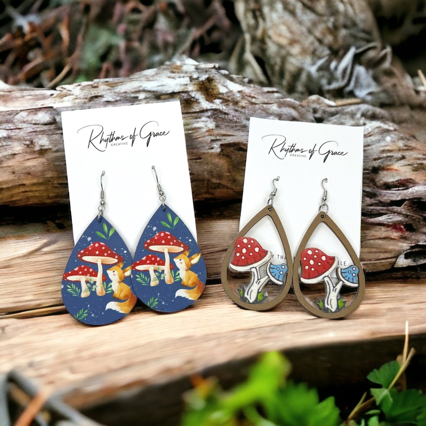 Mushroom Magic: Whimsical Dangle Earrings for Fungi Lovers! - Rhythms of Grace Creative