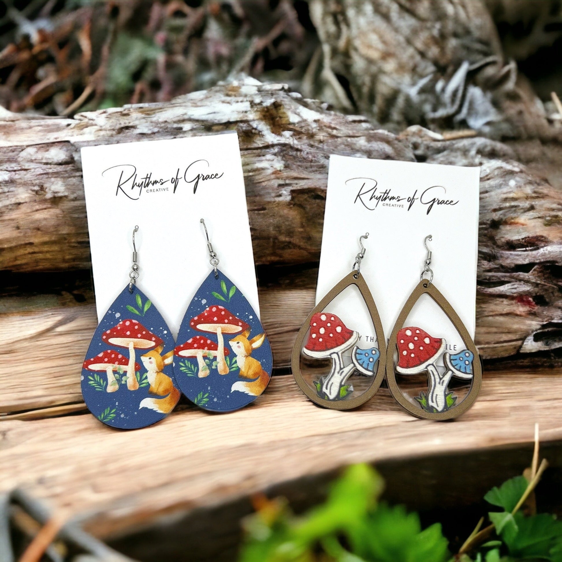 Mushroom Magic: Whimsical Dangle Earrings for Fungi Lovers! - Rhythms of Grace Creative
