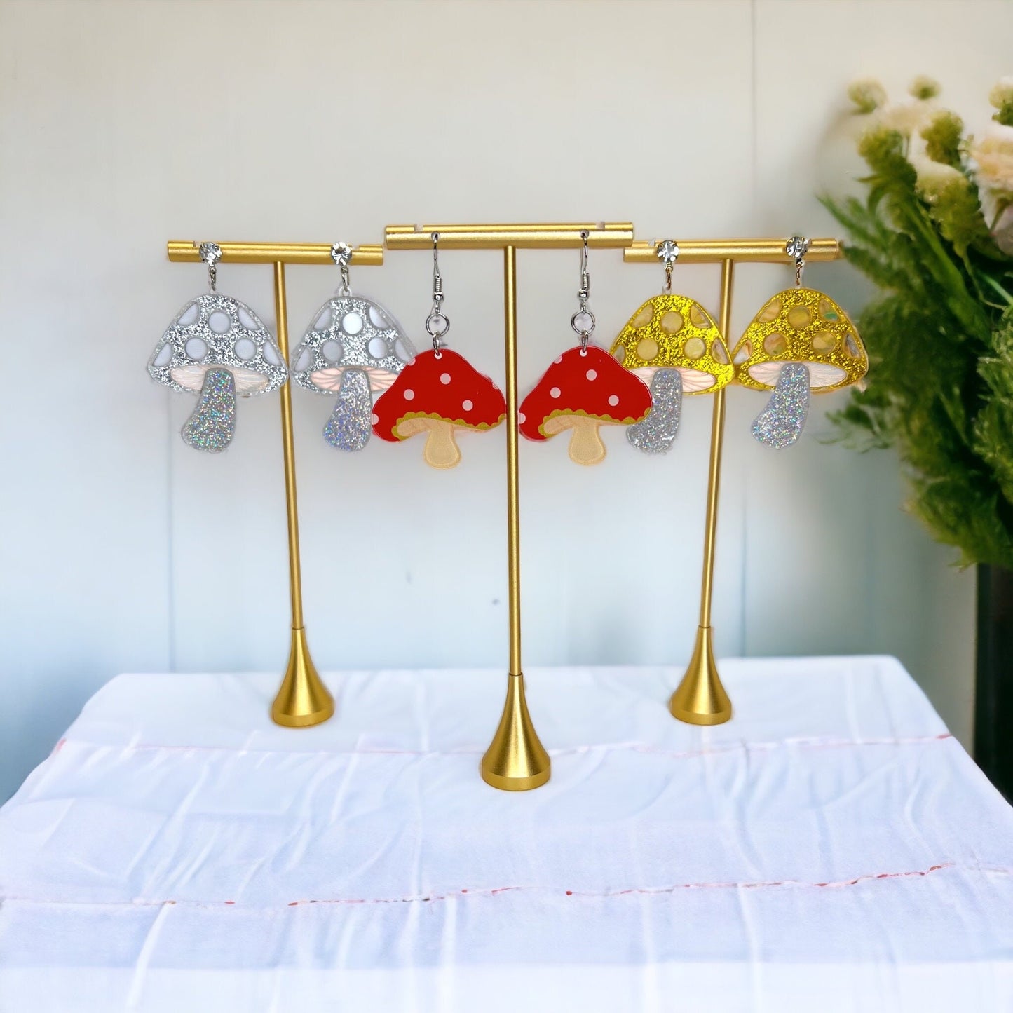 Mushroom Magic: Whimsical Dangle Earrings for Fungi Lovers! - Rhythms of Grace Creative