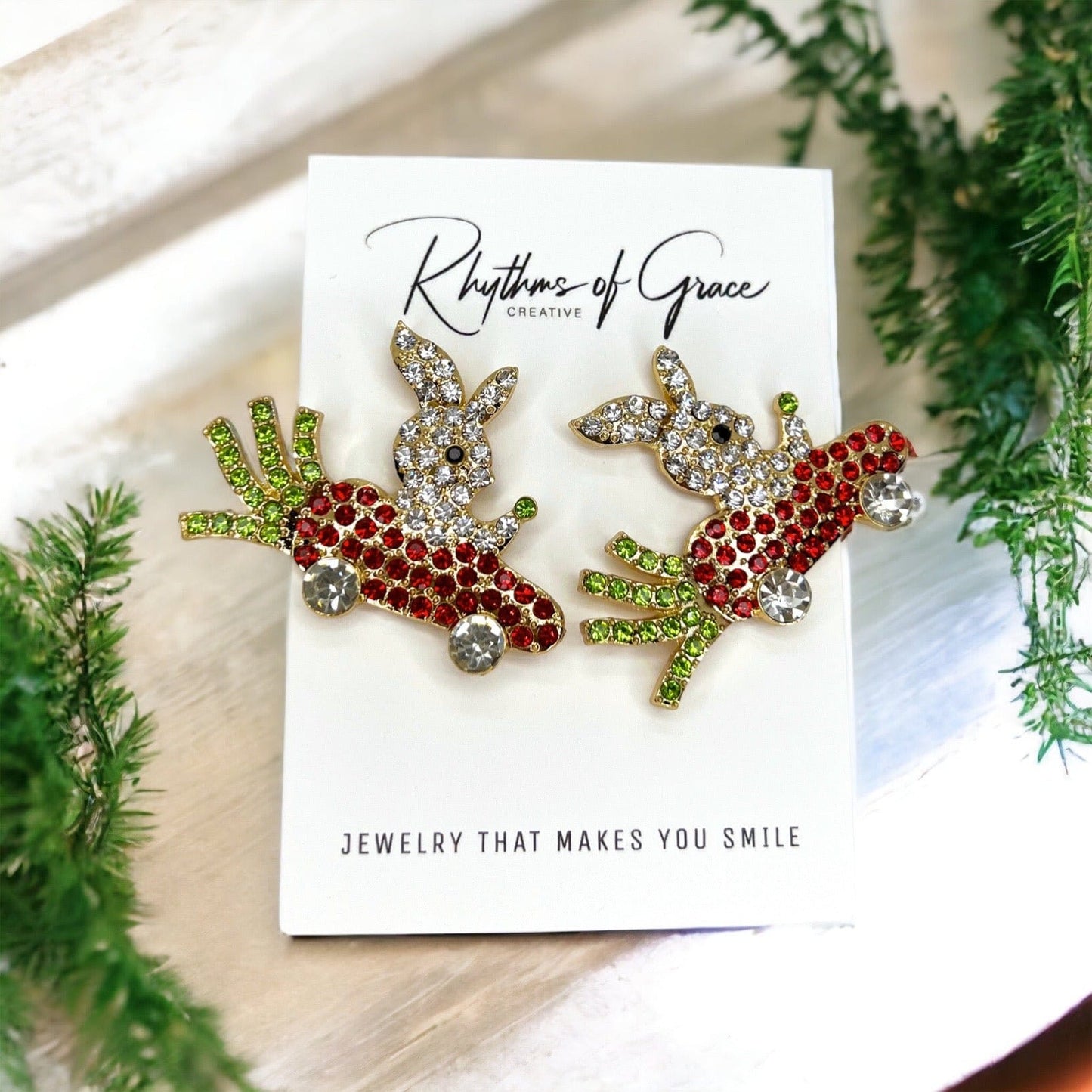 Bunny Bling: Adorable Rhinestone Rabbit Earrings for Spring! - Rhythms of Grace Creative
