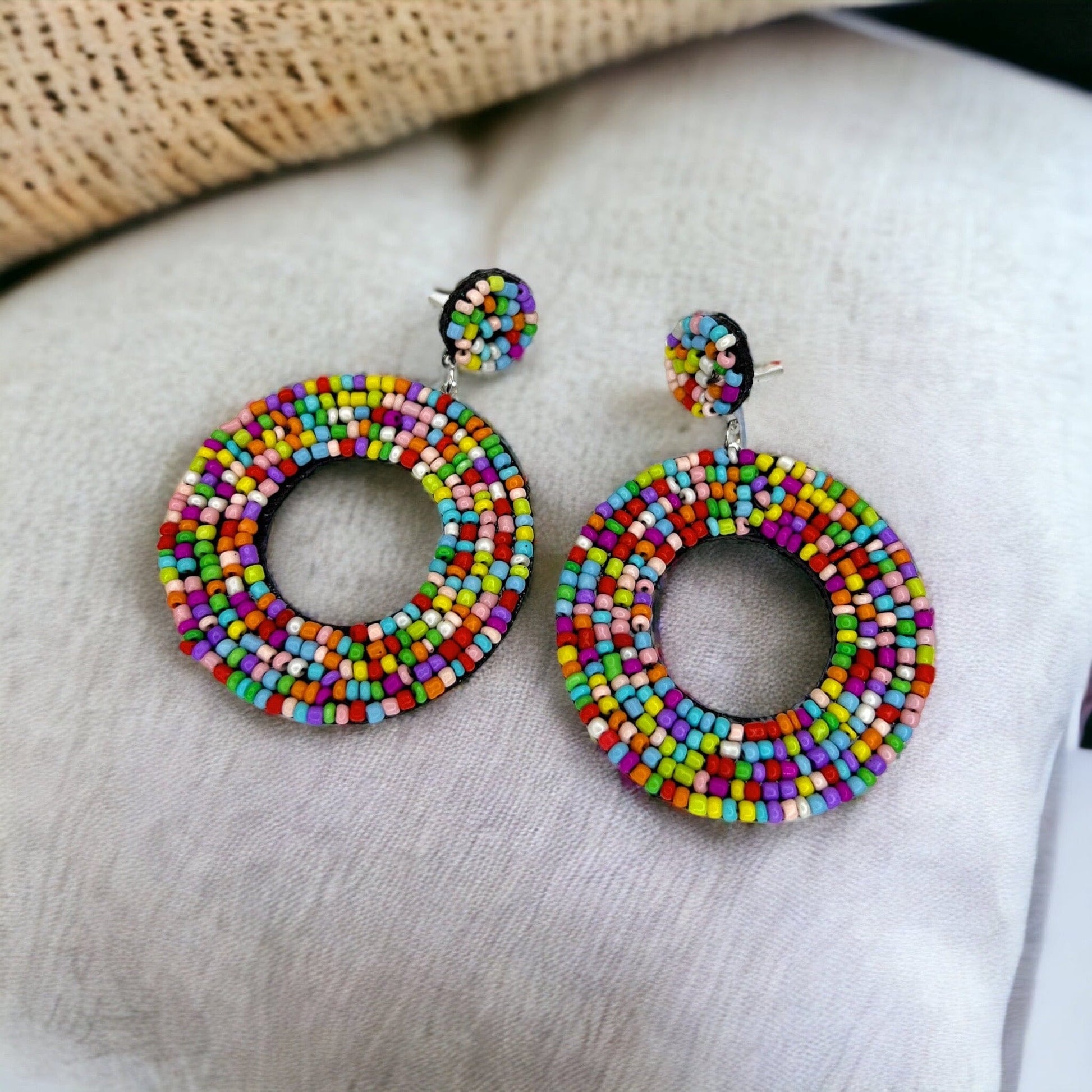 Colorful Beaded Boho Earrings – Your Festival Essential! 🌈 - Rhythms of Grace Creative